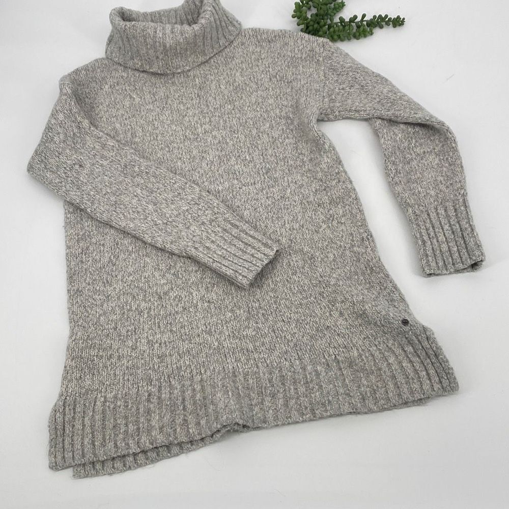Eddie Bauer Lounge Turtleneck Rag Wool Sweater Soft & Cozy Grey XS